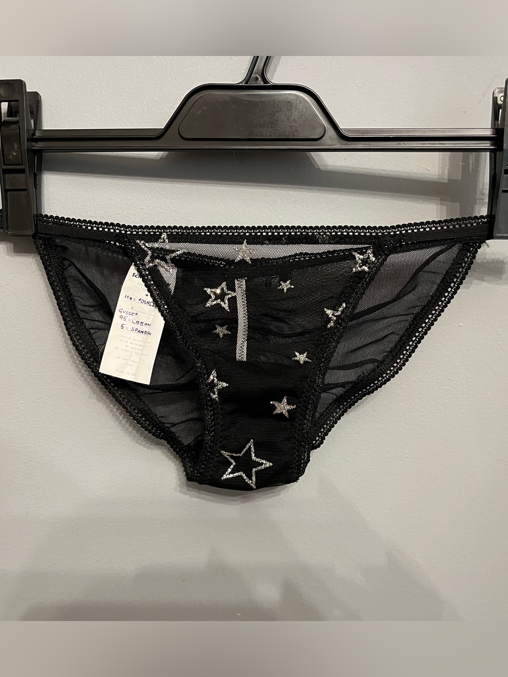 Brand New SciFeyeCandy Glitter Star Mesh Panties, size M